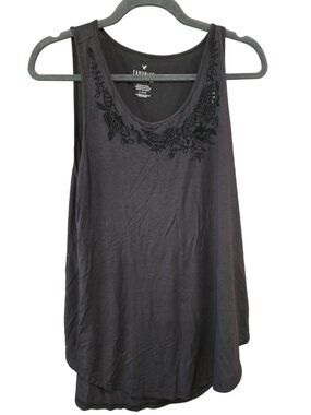NWT AE Favorite Tank Embroidery - Gray - Size Large